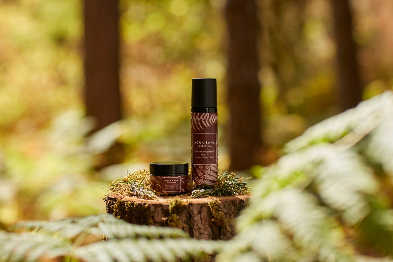 Body Oil and Body Balm in the forest
