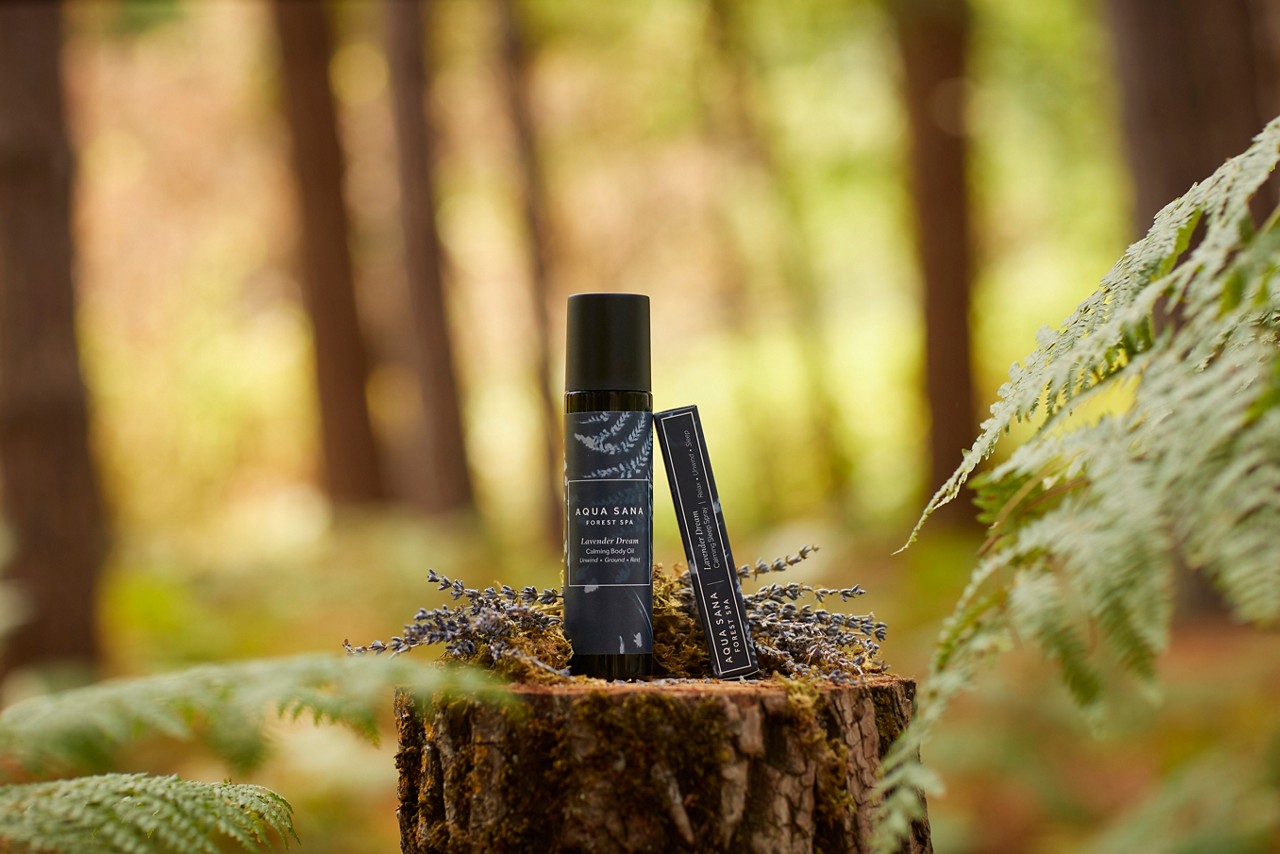 Body Oil and Sleep Spray in forest
