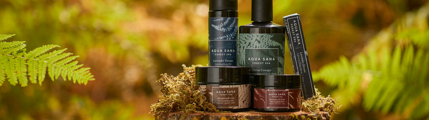 body oil, body balm, body scrub, body wash and sleep spray
