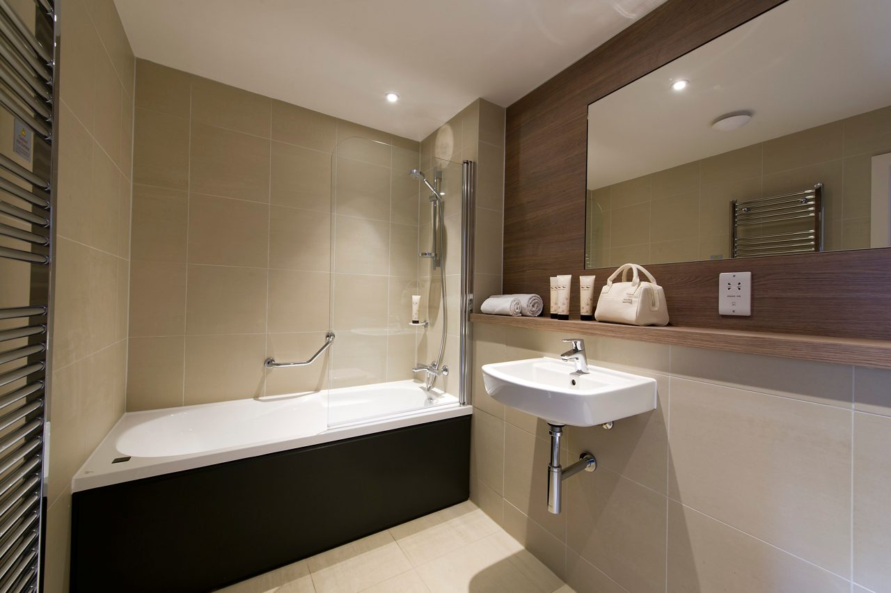 Bathroom with bath.