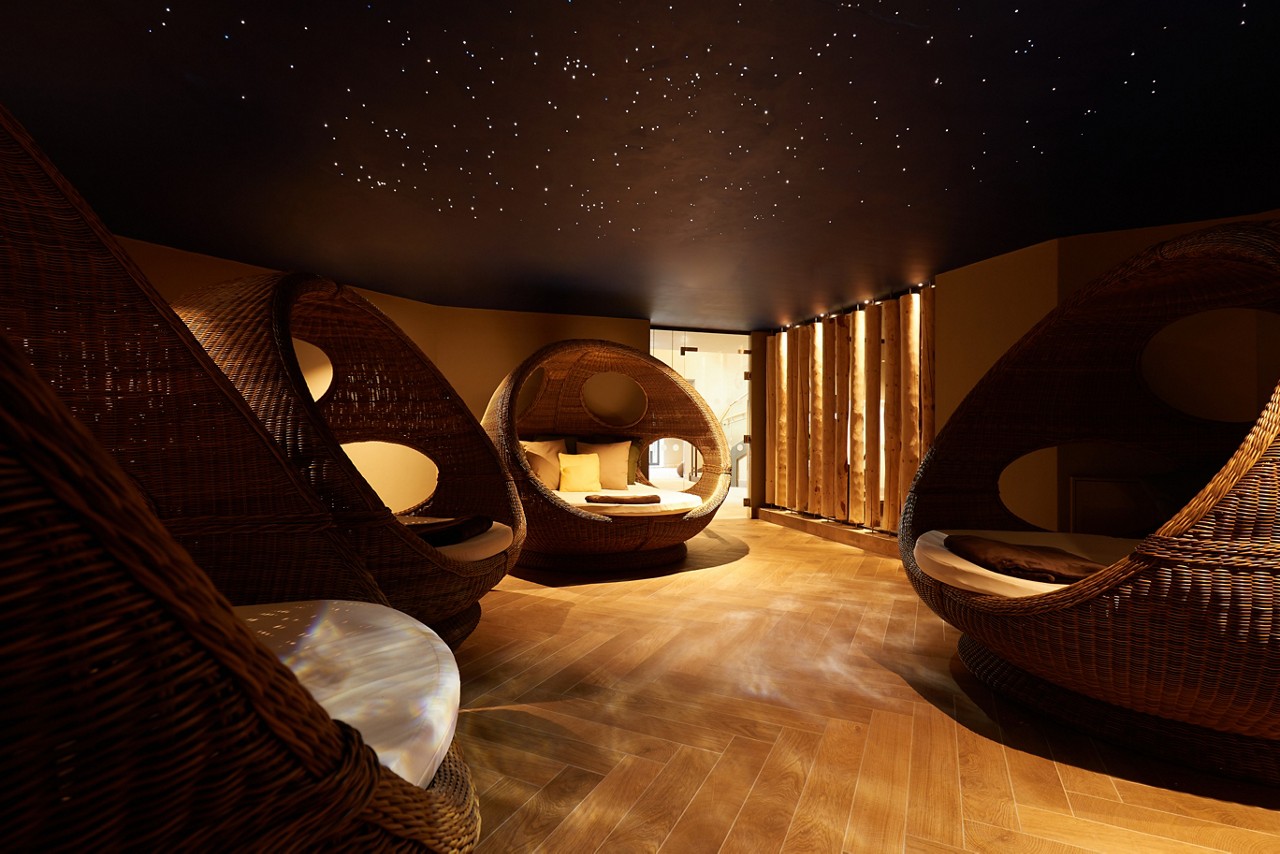 Comfortable cocoon seating in the calming Forest Nesting area.