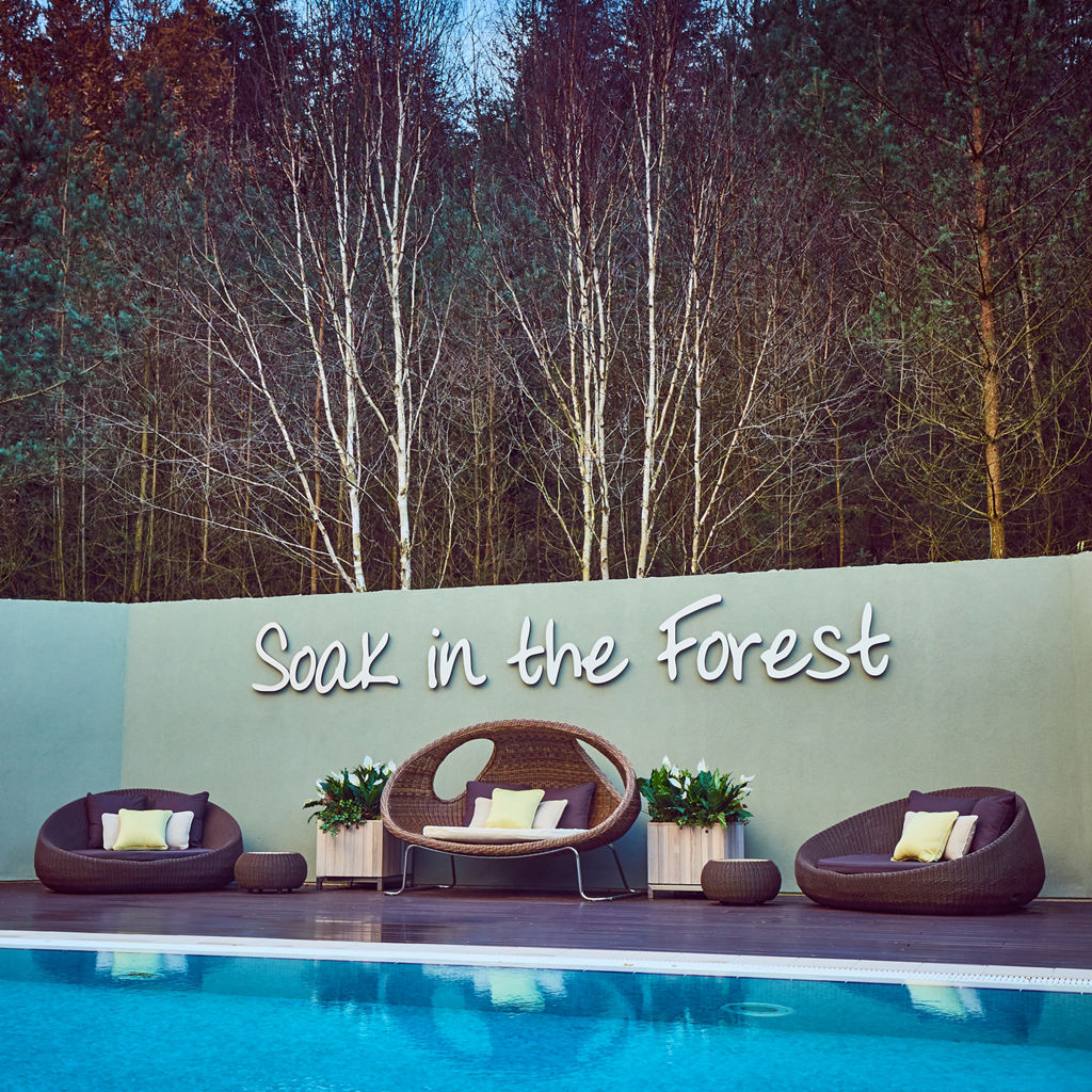 relaxing by pool