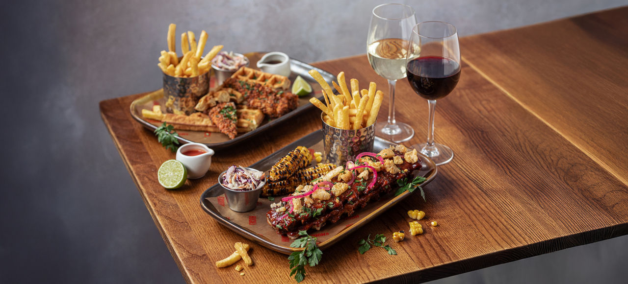 A selection of dishes from the Huck's menu.