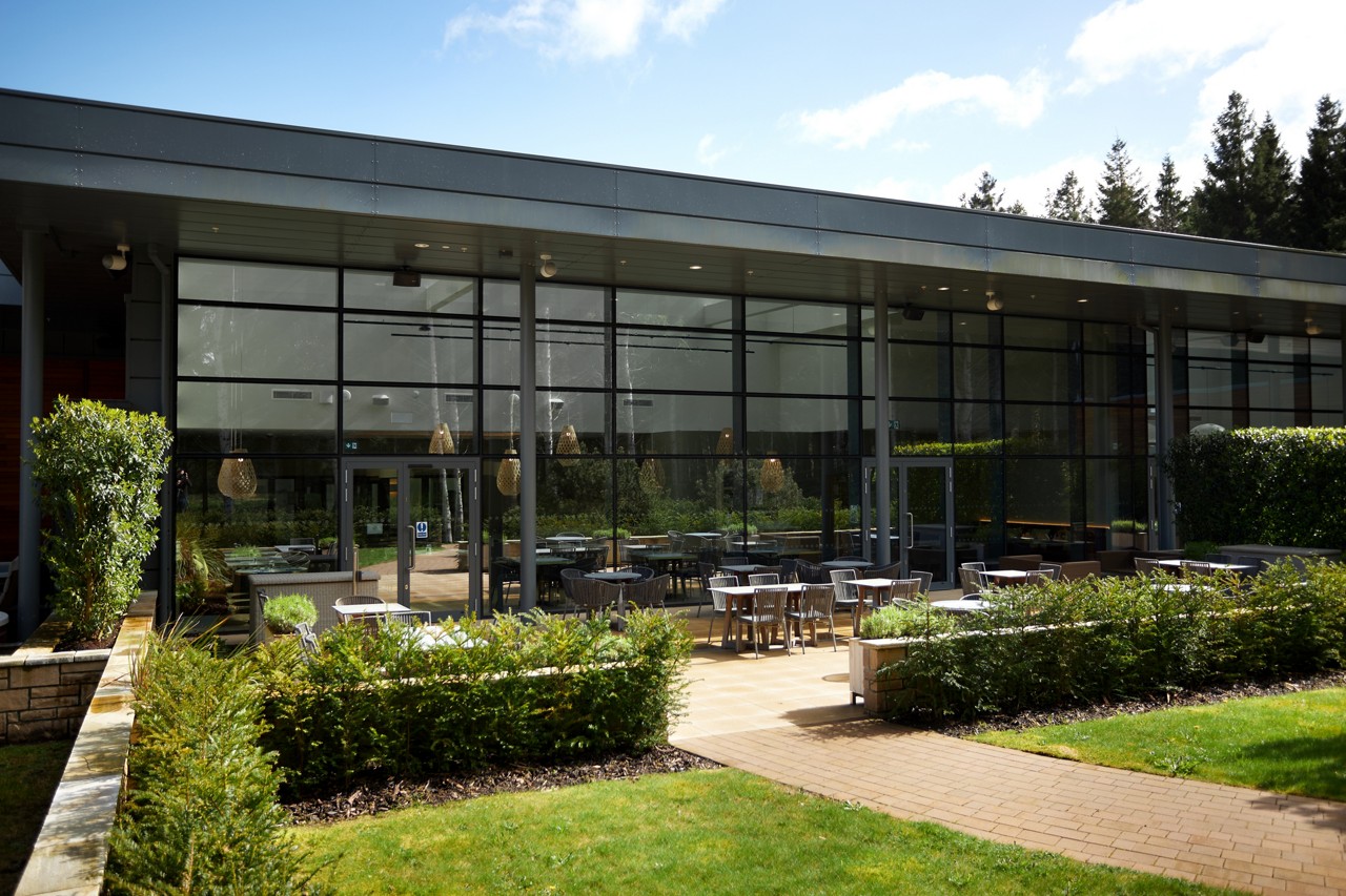 Outdoor seating area in the Vitalé Café Bar.