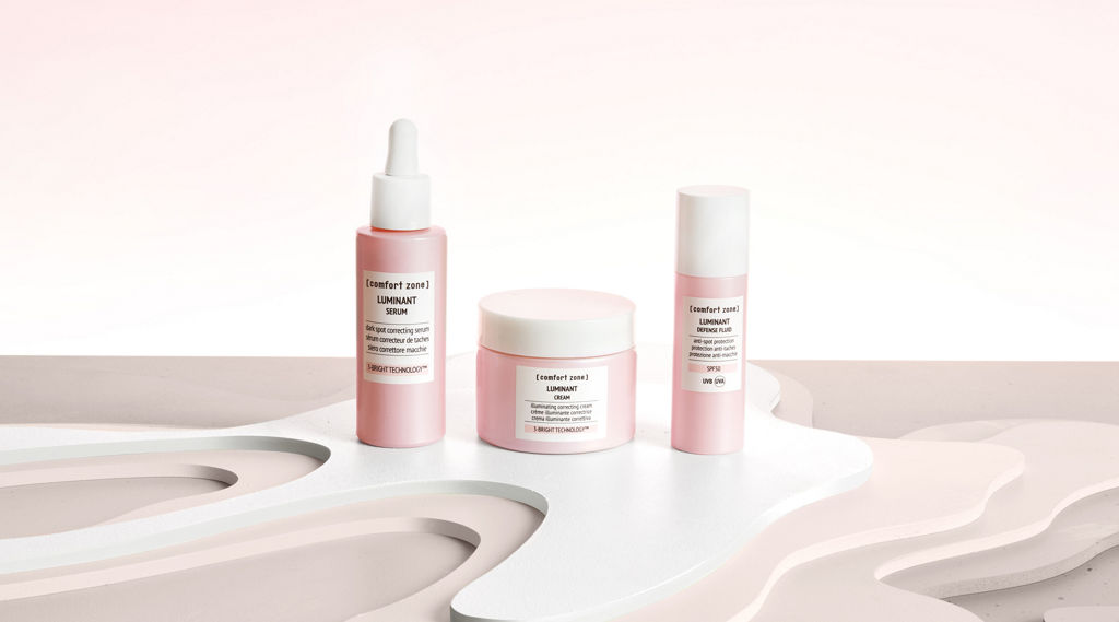 Pink bottles of comfort zone products
