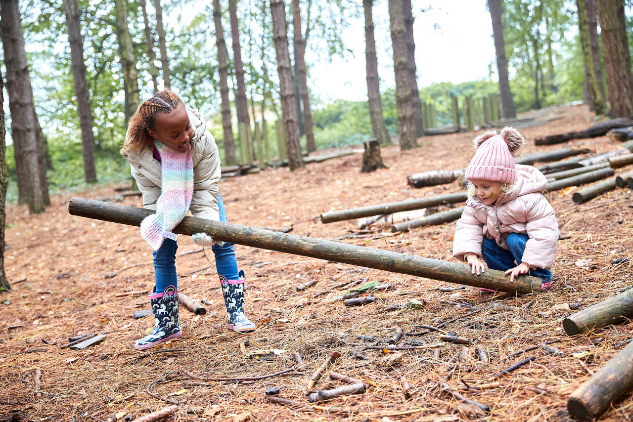 Family completing aerial adventure