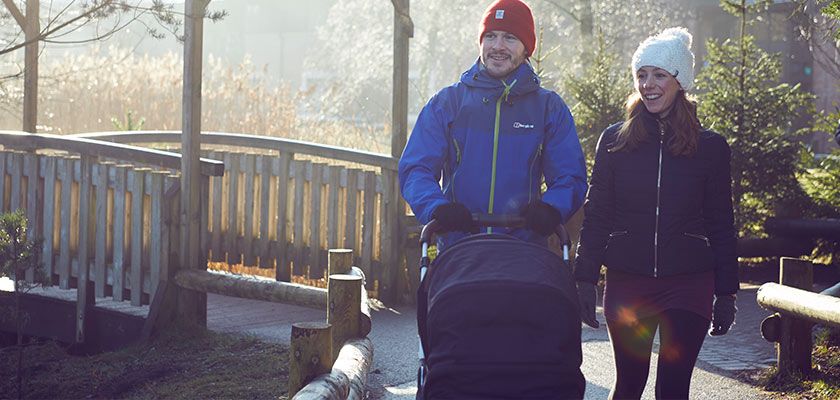 Family on winter walk