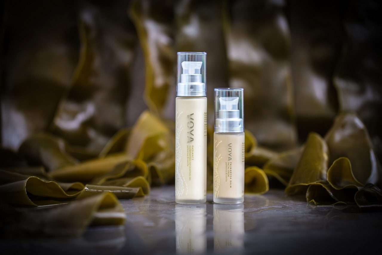 VOYA products with a background of seaweed.