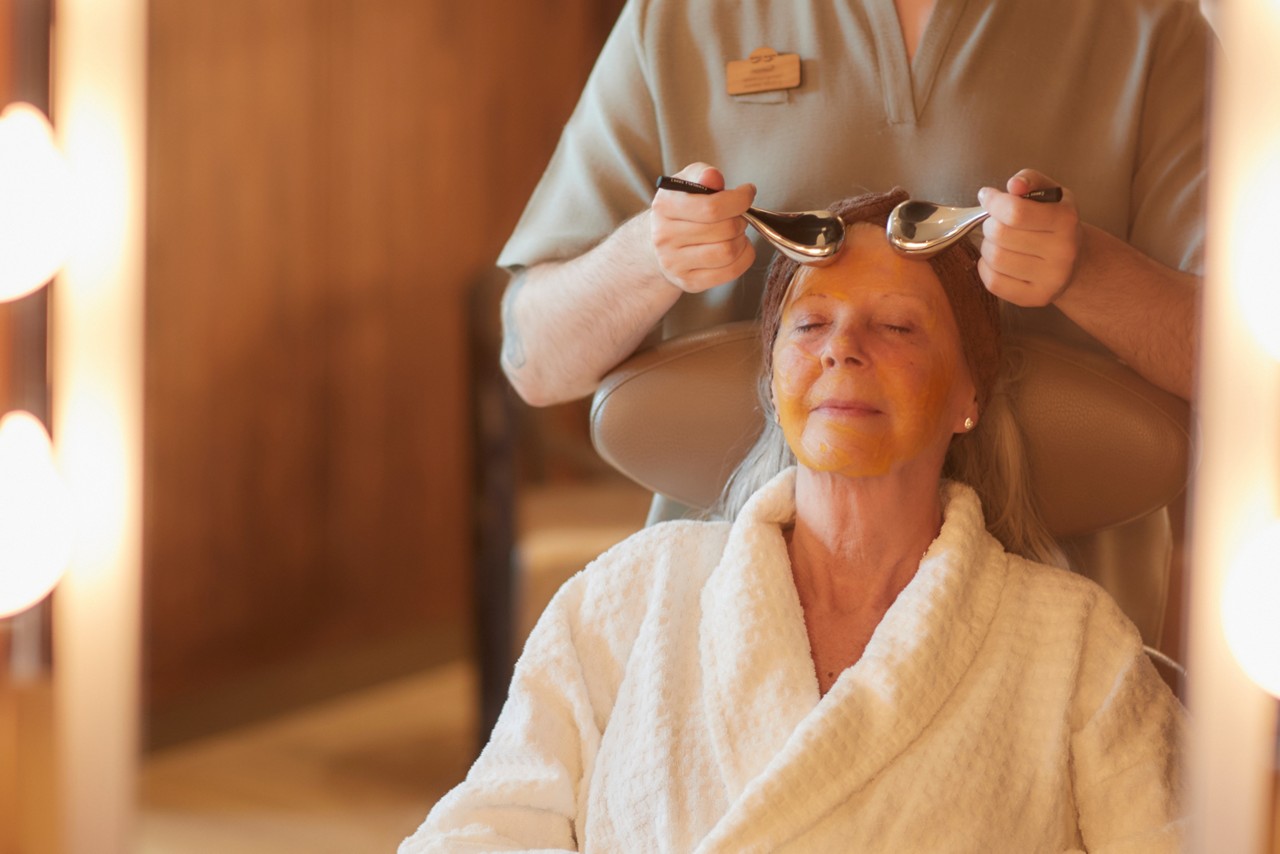 Woman having a relaxing facial.