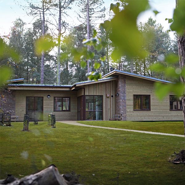 Exterior of a lodge.