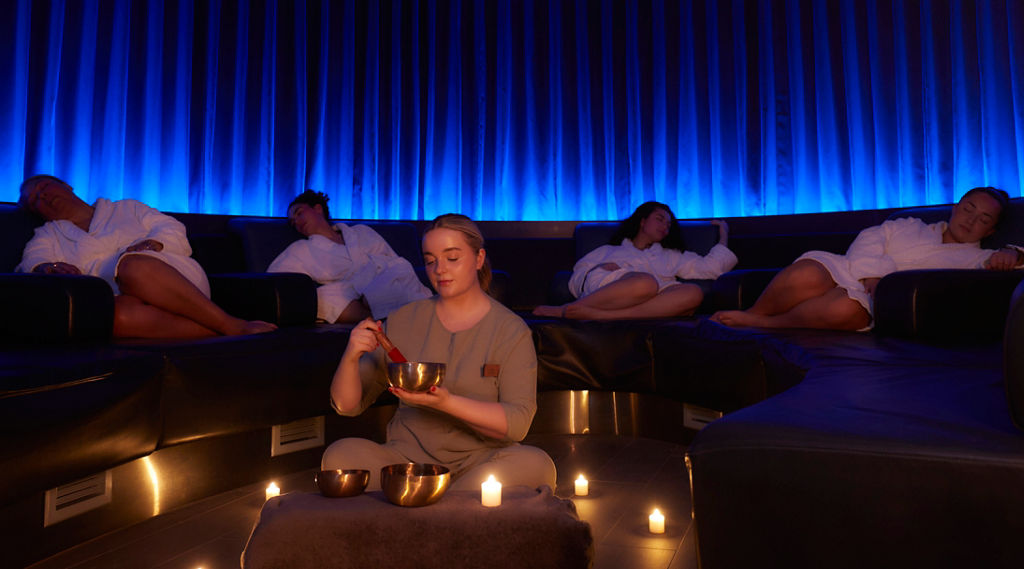 Group taking part in the relaxing Sound Bathing Sessions.